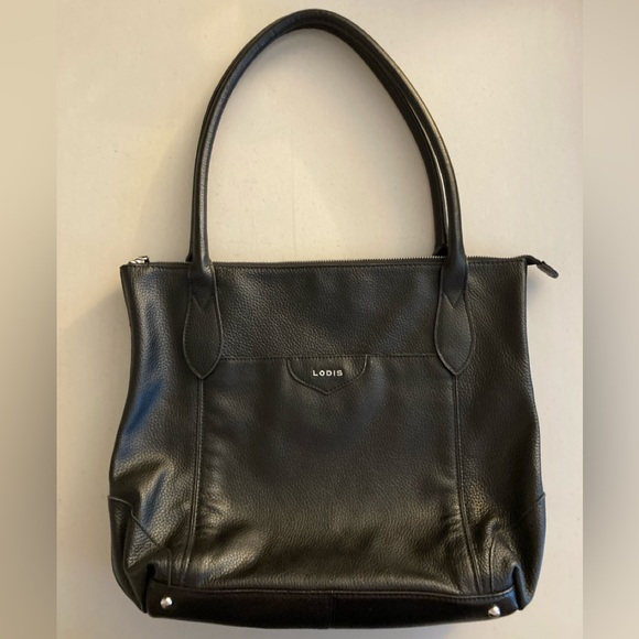 Lodis Black Leather Purse, Shoulder bag, Floral lining - Picture 1 of 16